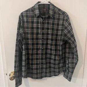 UNTUCKit Wrinkle Free Regular Fit Button Down Long Sleeve Black Plaid Small